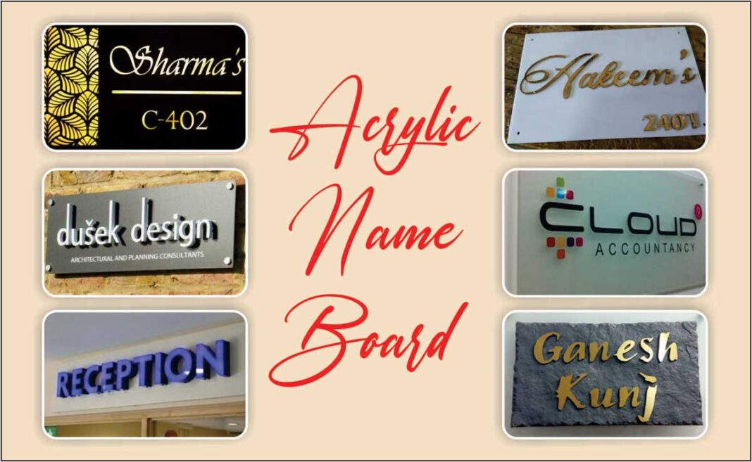 Acrylic Name Board manufacturers in delhi and ncr