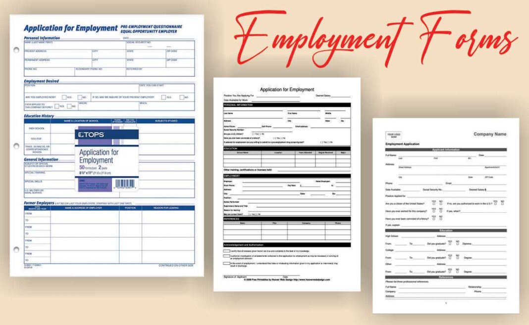 employment forms printers in delhi and ncr